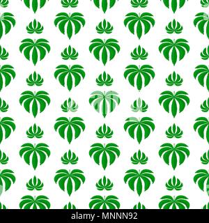 Marijuana ganja heart shape weed hemp leafs seamless vector pattern white background Stock Vector