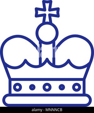 Crown line icon on white. Royal symbol Stock Vector