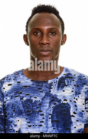 Face of young black African man Stock Photo