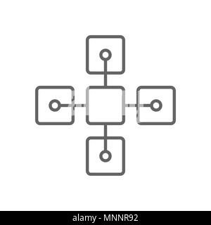Blockchain Bitcoin Related Thin Line Vector Symbol Graphic Icon Design Template Stock Vector