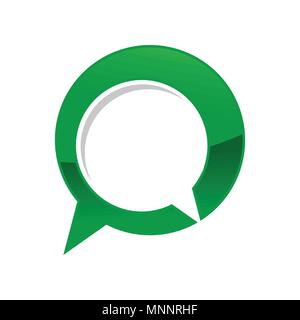 Green Talk Bubble Chat Forum Vector Symbol Graphic Logo Design Stock Vector