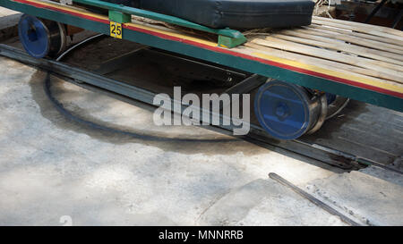 new bamboo train railway track in battambang in cambodia Stock Photo