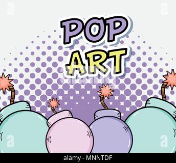 Pop art cartoons concept Stock Vector