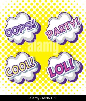 Set of pop art cartoons Stock Vector