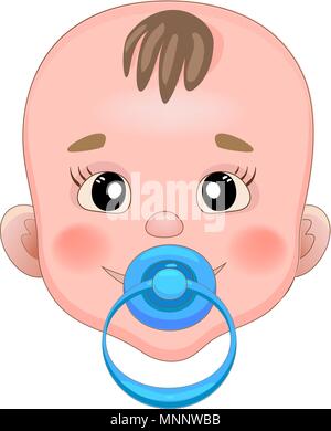 Baby with pacifier. Baby smile Stock Vector