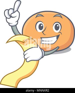 With menu mochi mascot cartoon style Stock Vector