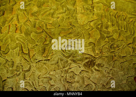 Background texture of golden fabric in Angkor Wat Stock Photo