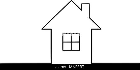 Vector Artistic Drawing Illustration of Simple Family House Silhouette Stock Vector