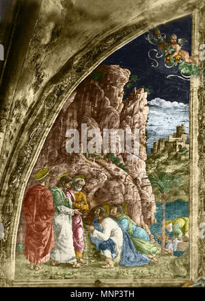 Vocazione di san Giacomo   between 1447 and 1456.   950 Ovetari, san giacomo 01, Vocazione di san Giacomo di Andrea Mantegna Stock Photo