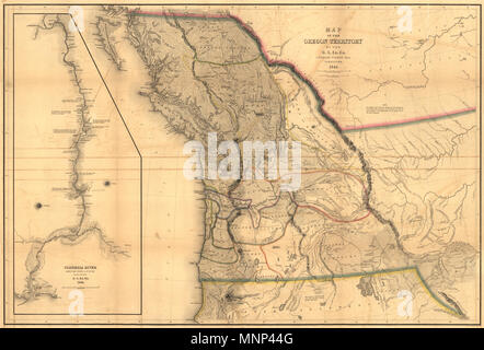 Map of the Oregon Territory. by Charles Wilkes, 1841 Stock Photo - Alamy