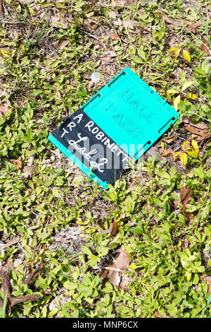 City of Santa Fe, Texas - May 18, 2018: School Hall Pass Believed To Be Dropped By Students As They Ran Away Following A Shooting at the Santa Fe High School Credit: michelmond/Alamy Live News Stock Photo