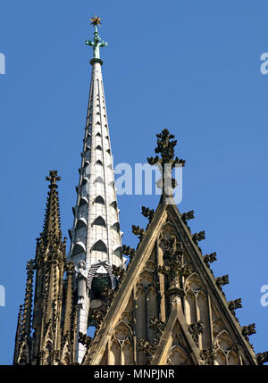 Bethlehem star spire (flèche) on Cologne Cathedral marks the Shrine of three Three Kings (Shrine of the Magi) within the building. Stock Photo