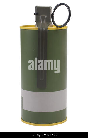 M18 Yellow Smoke Grenade isolated Stock Photo