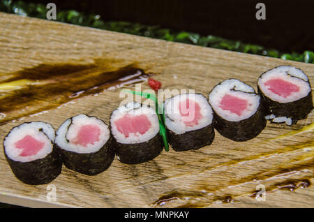 Orient sea food wrapped with seaweed Stock Photo