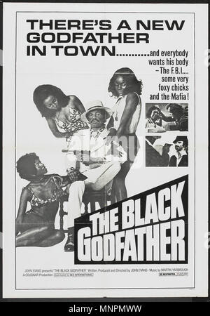 Black Godfather  - 1974   - Vintage Movie Poster Stock Photo