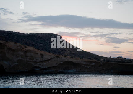 The closed cove in Aguilas at sunset, Murcia, Spain Stock Photo