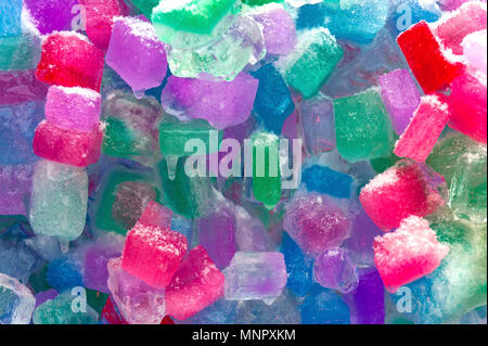 Multi-colored ice cubes Stock Photo
