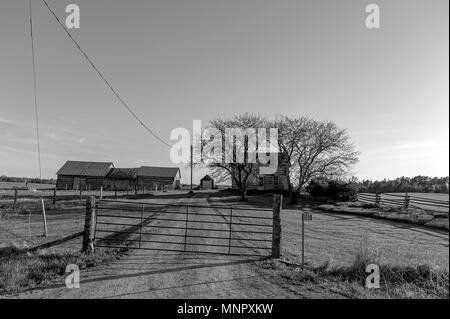 Traditional log house and barns Stock Photo