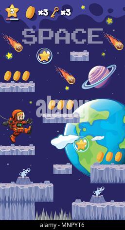 A Jumping in Space Game illustration Stock Vector