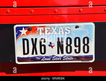 Registration plate, Texas, USA Stock Photo