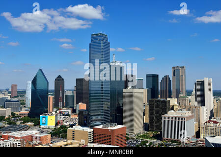 View from Reunion Tower on skyline with skyscrapers, Arts District, Dallas, Texas, USA Stock Photo