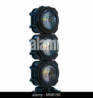 metro traffic light isolated on white background Stock Photo