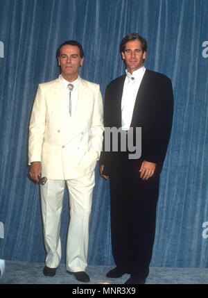 PASADENA, CA - SEPTEMBER 16: (L-R) Actors Dean Stockwell and Scott Bakula attend the 42nd Annual Primetime Emmy Awards on September 16,1990 at the Pasadena Civic Auditorium in Pasadena, California. Photo by Barry King/Alamy Stock Photo Stock Photo