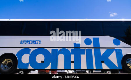 A contiki tour bus in New Zealand Stock Photo - Alamy