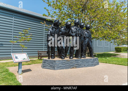 Tank crew memorial statues at Bovington Camp Tank Museum Stock Photo