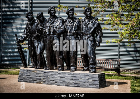 Tank crew memorial statues at Bovington Camp Tank Museum Stock Photo