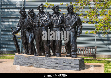 Tank crew memorial statues at Bovington Camp Tank Museum Stock Photo