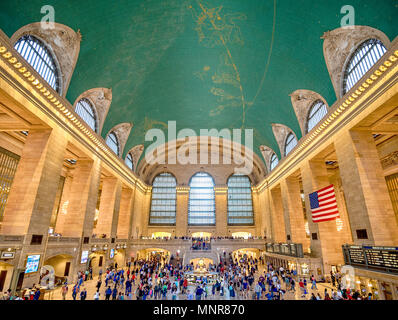 NEW YORK CITY- Julyl 14: Interior of Grand Central Station onJulyl 14, 2017 in New York City, NY. The terminal is the largest train station in the wor Stock Photo