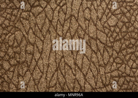 Elegant brown fabric texture with ornamental surface. Stock Photo
