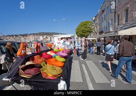 Street market a harbour of La Ciotat, Bouches-du-Rhone, Provence-Alpes-Côte d’Azur, South France, France, Europe Stock Photo