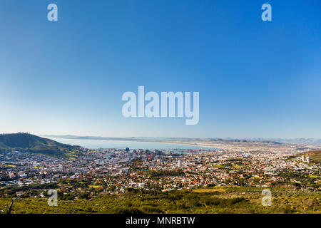 Breathtaking views of Cape Town from top of Table mountain Stock Photo