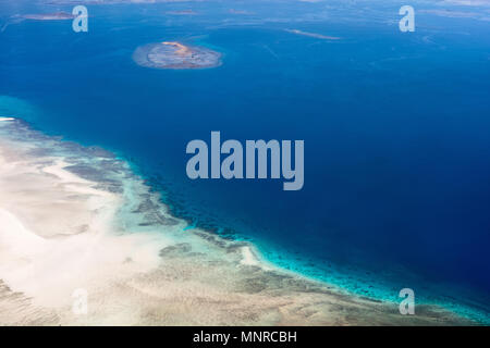 Beautiful view of Quirimbas archipilago in Mozambique from above Stock Photo