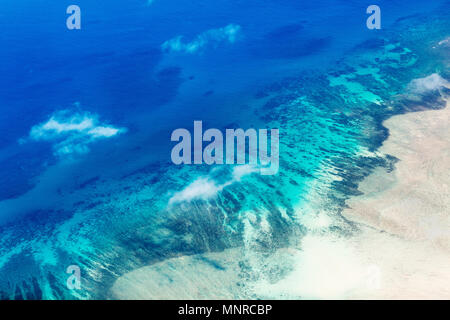 Beautiful view of Quirimbas archipilago in Mozambique from above Stock Photo