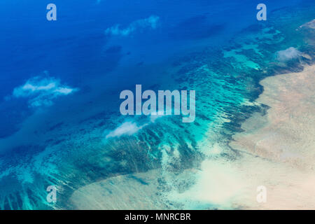 Beautiful view of Quirimbas archipilago in Mozambique from above Stock Photo