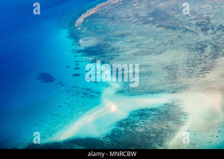 Beautiful view of Quirimbas archipilago in Mozambique from above Stock Photo