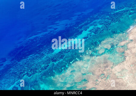 Beautiful view of Quirimbas archipilago in Mozambique from above Stock Photo