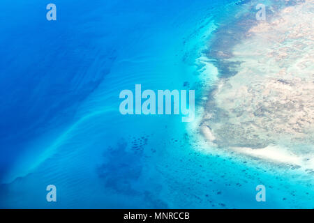 Beautiful view of Quirimbas archipilago in Mozambique from above Stock Photo