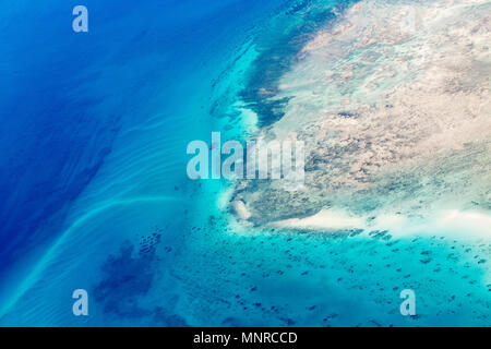 Beautiful view of Quirimbas archipilago in Mozambique from above Stock Photo