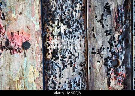 Aged painted wooden texture background Stock Photo