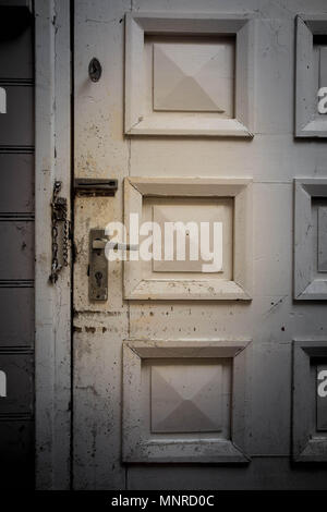 Mysterious closed door, Grunge and gloomy in environment Stock Photo