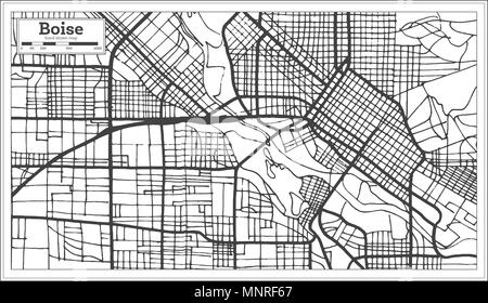 Boise USA City Map in Retro Style. Outline Map. Vector Illustration. Stock Vector