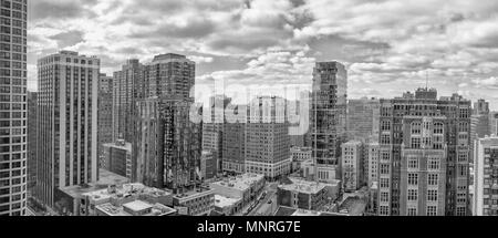 CHICAGO, IL, USA-APRIL 6, 2018:Chicago downtown gold coast panorama Stock Photo