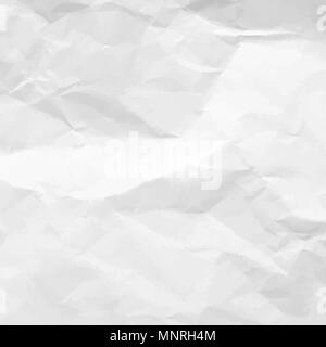Crumpled Paper Texture. White empty leaf of crumpled paper. Torn surface of letter blank. Crumpled sheet of paper background for your design. Vector i Stock Vector