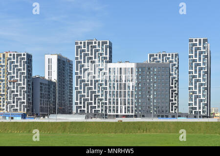 MOSCOW, RUSSIA - MAY 12, 2018: Construction of modern residential buildings in district Tushino Stock Photo