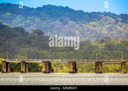 The Dam On Gatun Lake, Panama Canal, Panama, Central America Stock Photo