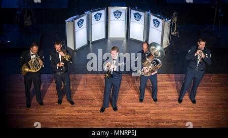 Offutt Brass plays during a Heartland of America Band concert at Glenwood High School in Glenwood, Iowa, December 10, 2017. The concert was a part of a hoilday series that band played in the community surrounding Offutt Air Force Base. (U.S Air Force Stock Photo